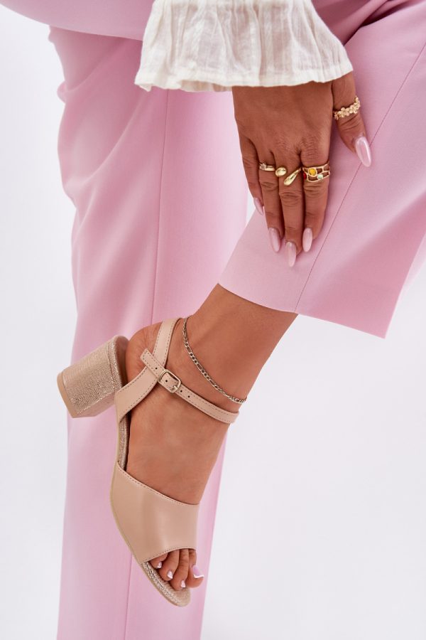 beige Heel sandals model 213011 Step in style