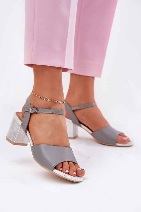 grey Heel sandals model 213012 Step in style