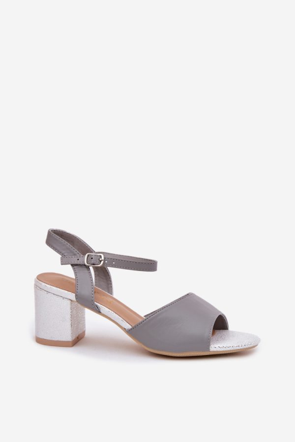 grey Heel sandals model 213012 Step in style