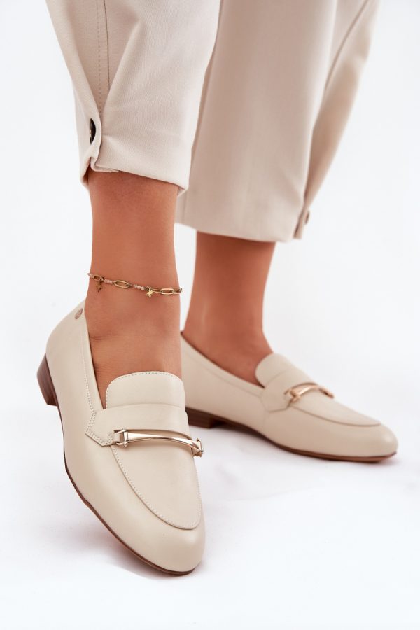 Beige Mocassin in Moccasins, Loafers with Fabric, Footbed, Upper Height and Heel Height