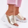 Yellow Buskin in Sandals & Flip-Flops For Women with Fabric, Footbed and Heel Height