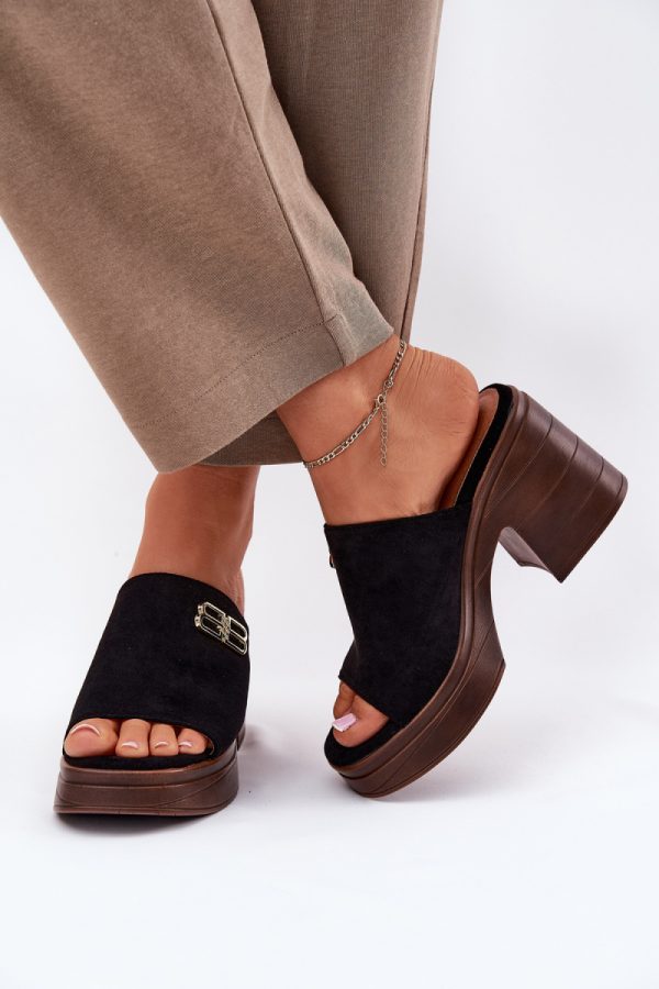 black Heeled sandals model 213037 Step in style