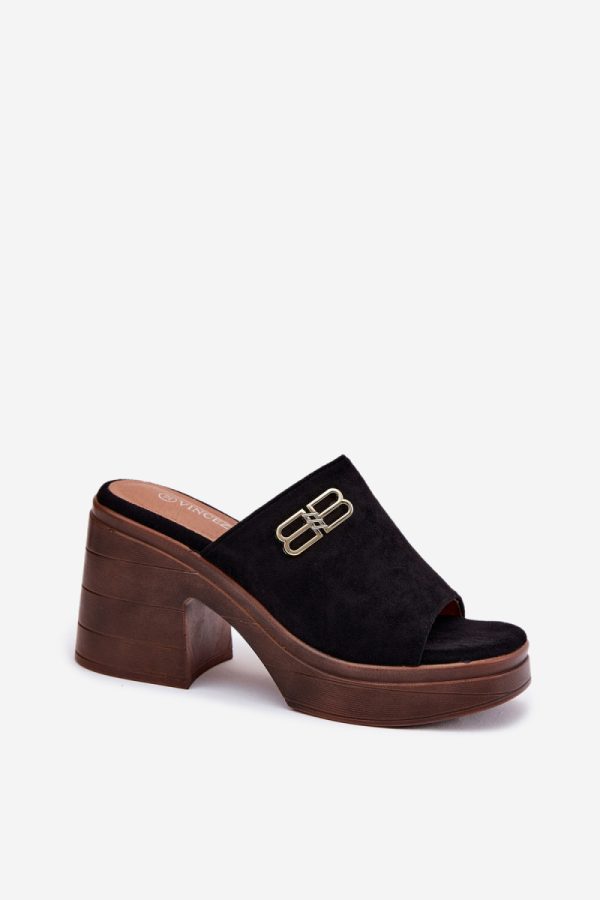 black Heeled sandals model 213037 Step in style