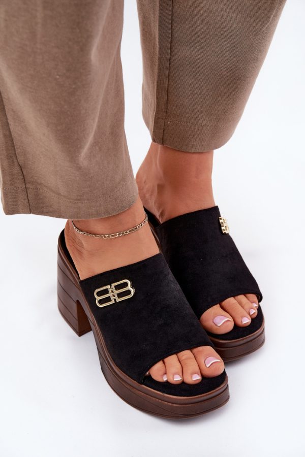 black Heeled sandals model 213037 Step in style