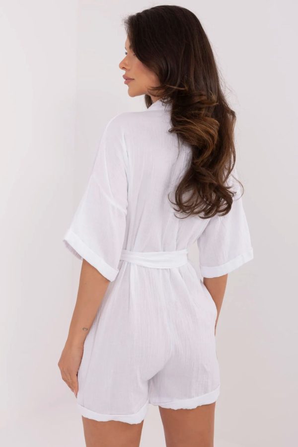 White Suit in Playsuits For Women with Cotton