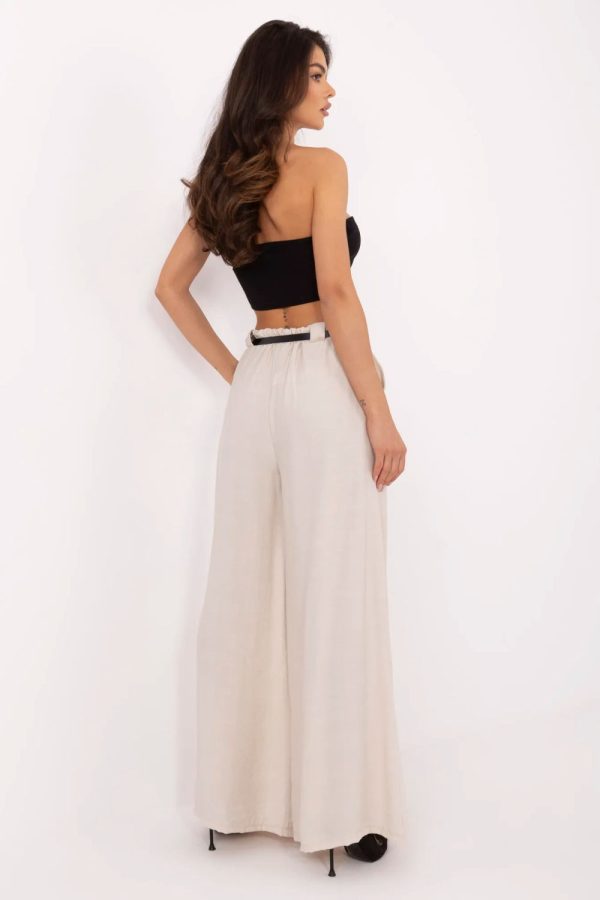 Beige Women Trousers in Pants, Trousers, Shorts with Nylon and Viscose