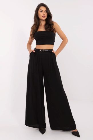 Black Women Trousers in Pants, Trousers, Shorts with Nylon and Viscose