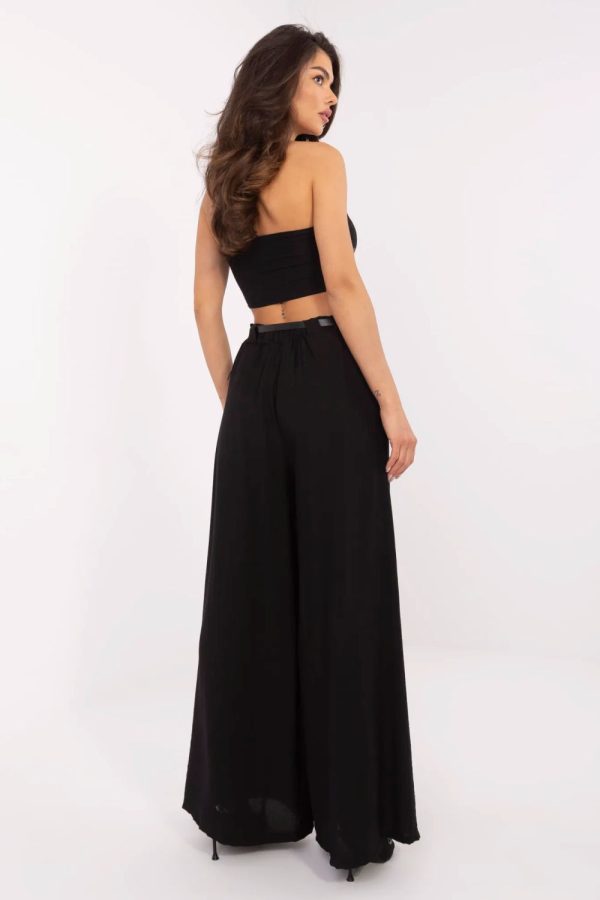 Black Women Trousers in Pants, Trousers, Shorts with Nylon and Viscose