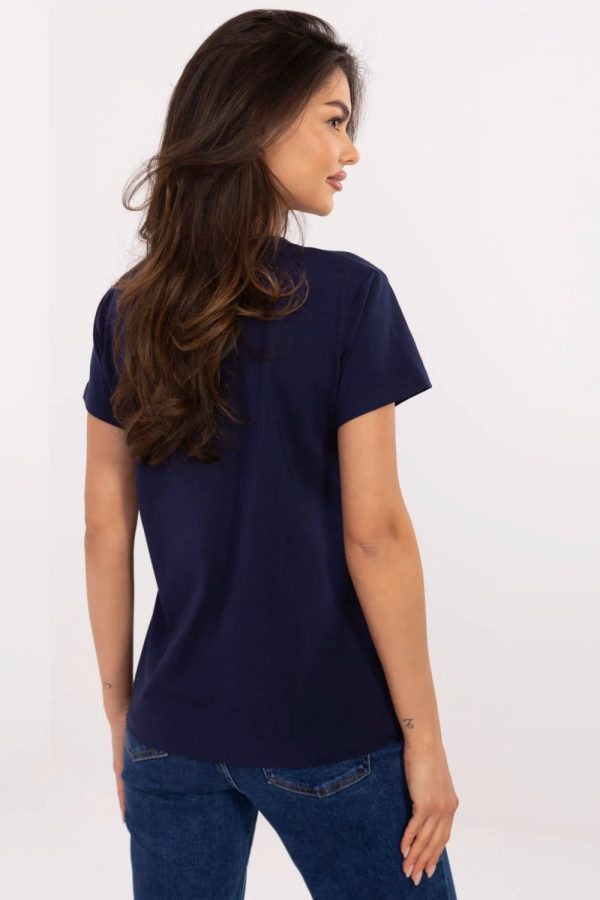 Navy Blue T-shirt in Women`s Tops, T-shirts, Singlets with Cotton and Spandex