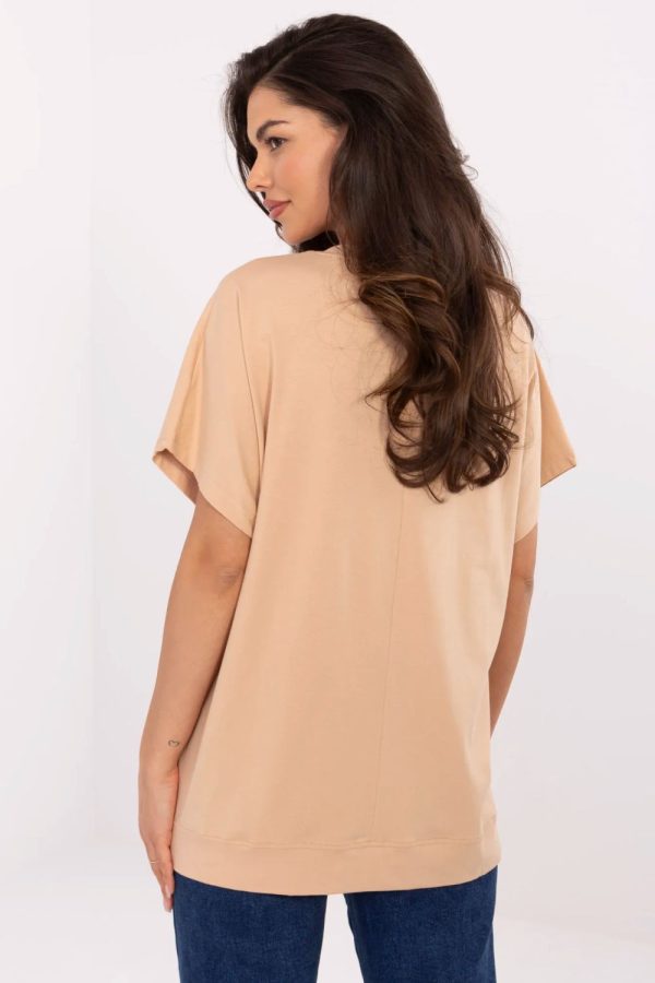 Brown Blouse in Women`s Blouses, Tunics with Cotton and Spandex