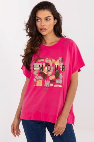 Pink Blouse in Women`s Blouses, Tunics with Cotton and Spandex