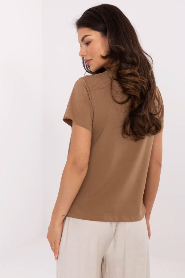 Brown T-shirt 1 in Cotton and Spandex