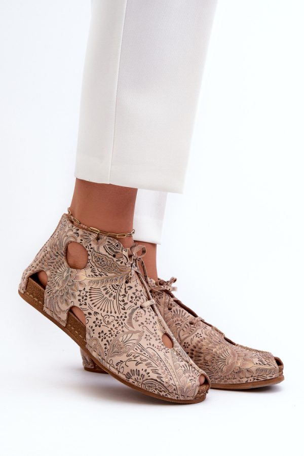 Beige Boots in Women`s Ankle Boots & Booties with Fabric, Footbed, Upper Height and Sole Height