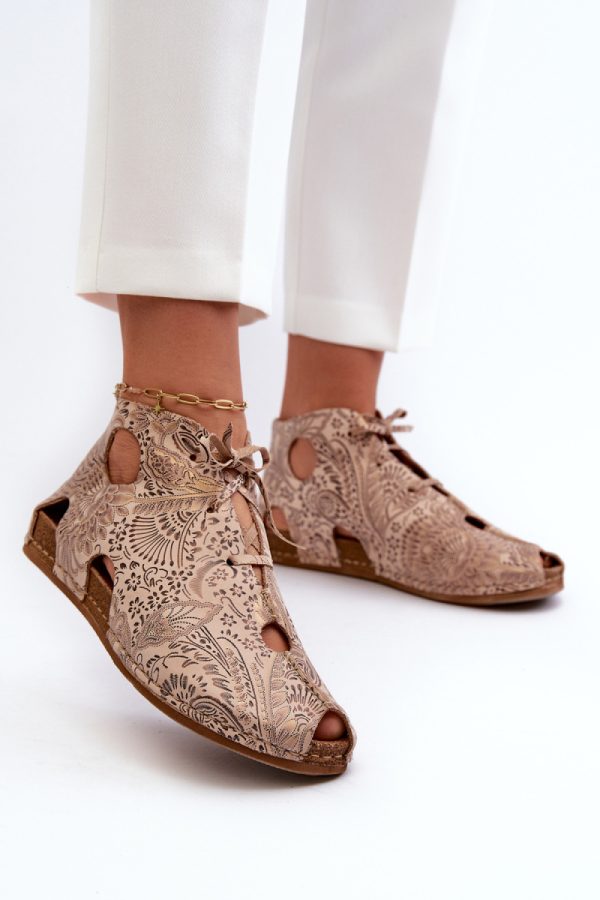 Beige Boots in Women`s Ankle Boots & Booties with Fabric, Footbed, Upper Height and Sole Height