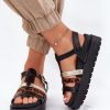 Black Sandals in Sandals & Flip-Flops For Women with Fabric, Footbed and Platform Height