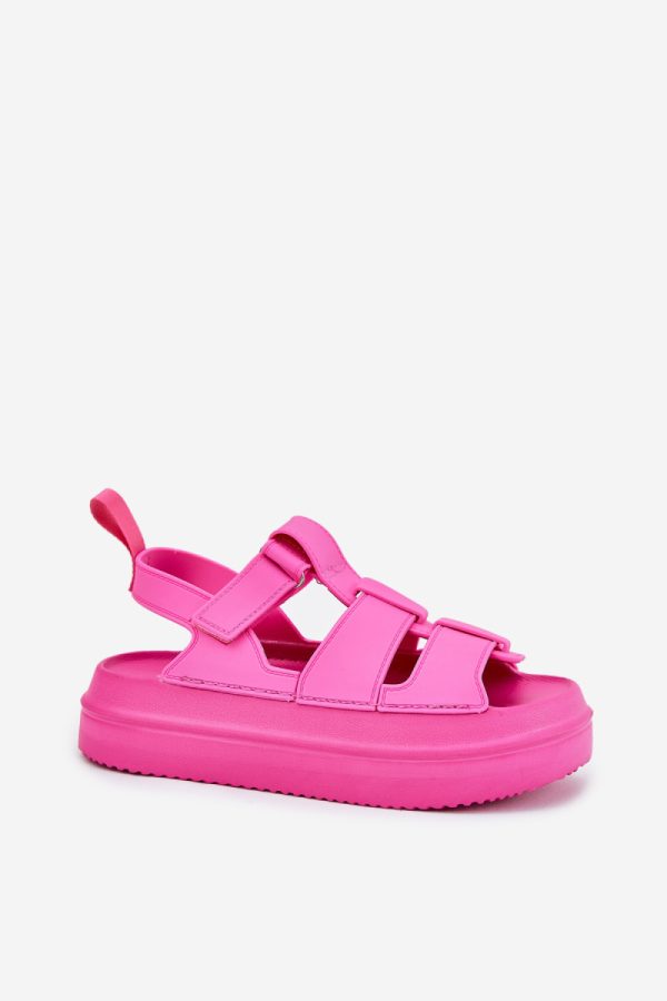 Pink Sandals in Sandals & Flip-Flops For Women with Fabric, Footbed and Platform Height