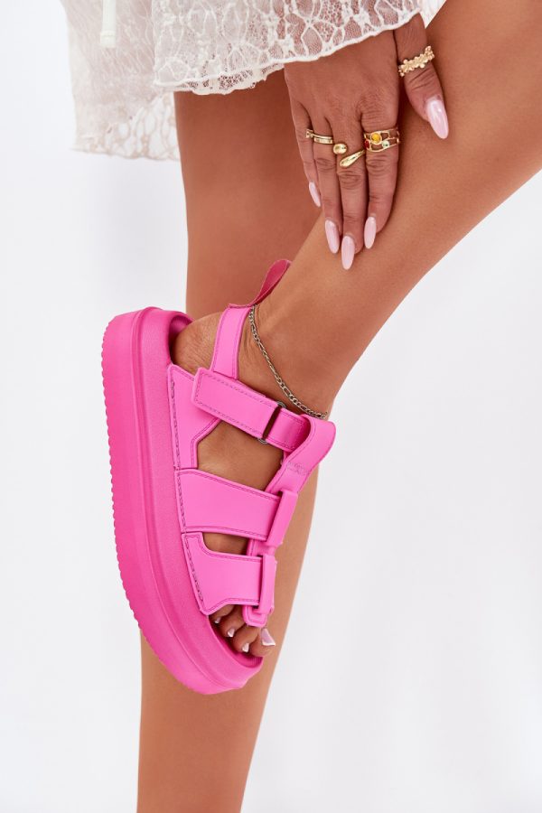 Pink Sandals in Sandals & Flip-Flops For Women with Fabric, Footbed and Platform Height