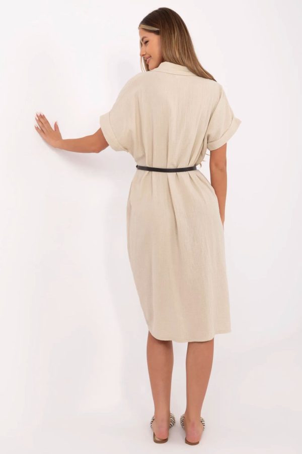 Beige Daydress in Day Dresses with Cotton