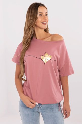 Pink T-shirt in Women`s Tops, T-shirts, Singlets with Cotton and Spandex