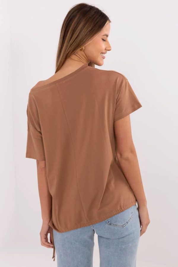 Brown T-shirt in Women`s Tops, T-shirts, Singlets with Cotton and Spandex