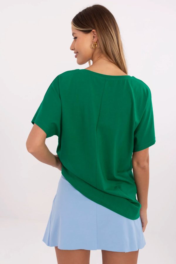 Green T-shirt in Women`s Tops, T-shirts, Singlets with Cotton and Spandex