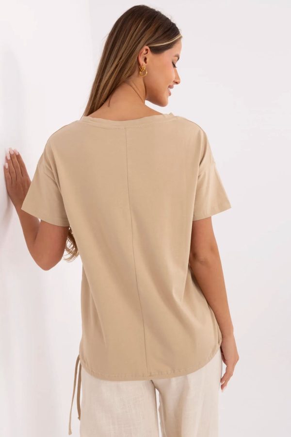 Brown T-shirt in Women`s Tops, T-shirts, Singlets with Cotton and Spandex