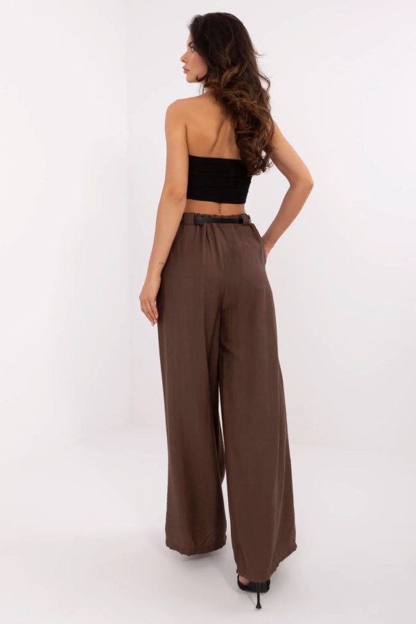 Brown Women Trousers in Pants, Trousers, Shorts with Nylon and Viscose