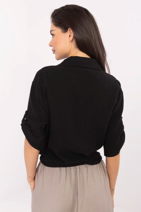 Black Shirt in Shirts For Women with Cotton