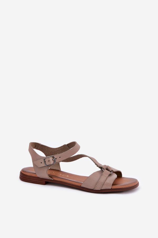 Beige Sandals in Sandals & Flip-Flops For Women with Fabric, Footbed and Heel Height