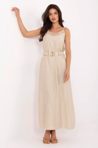 Beige Daydress in Day Dresses with Viscose