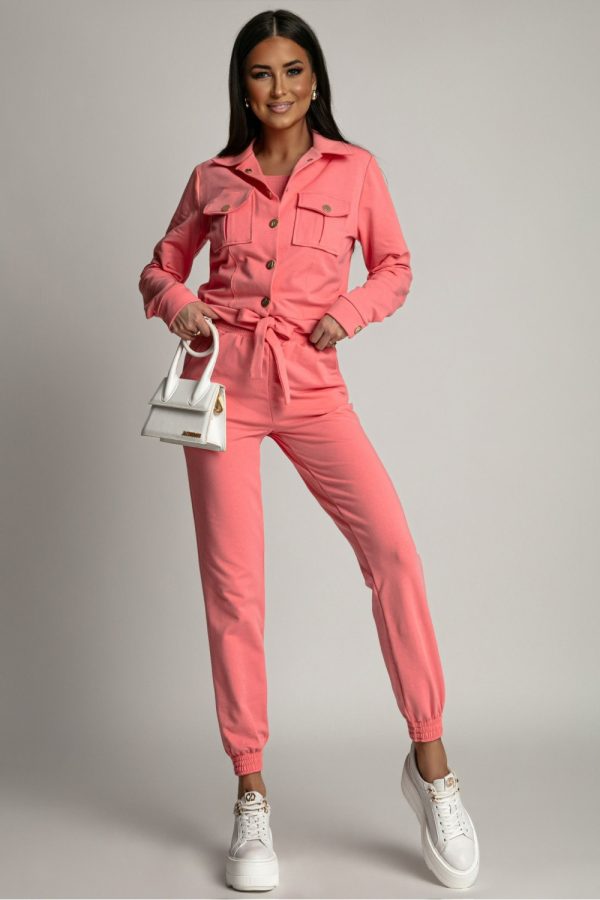 Orange Set in Pants, Trousers, Shorts with Cotton