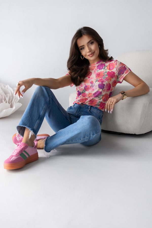 Multicolor Blouse in Women`s Blouses, Tunics with Spandex and Viscose