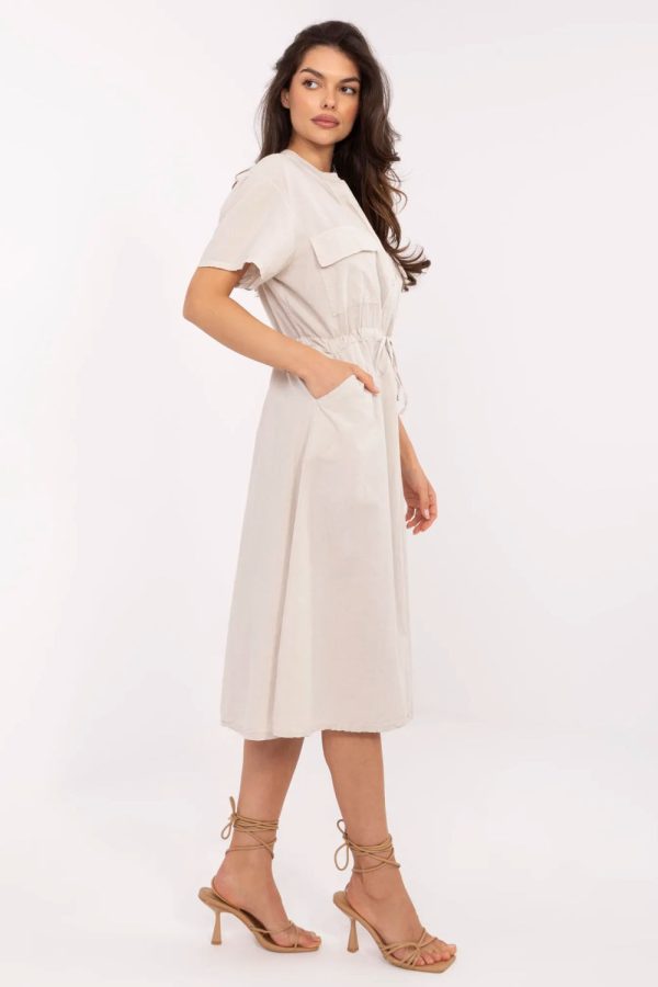 Beige Daydress in Day Dresses with Cotton