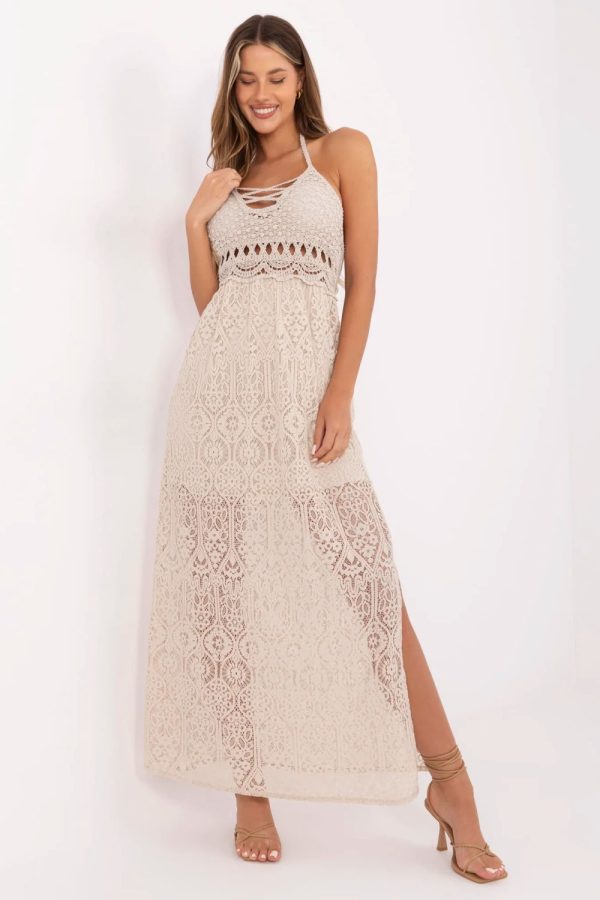 Beige Daydress in Day Dresses with Cotton and Nylon