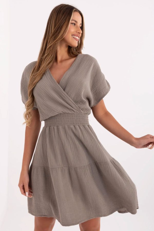 Beige Daydress in Day Dresses with Cotton