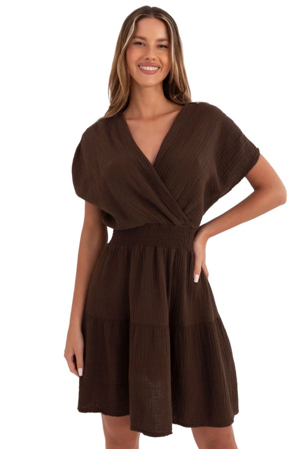 Brown Daydress in Day Dresses with Cotton