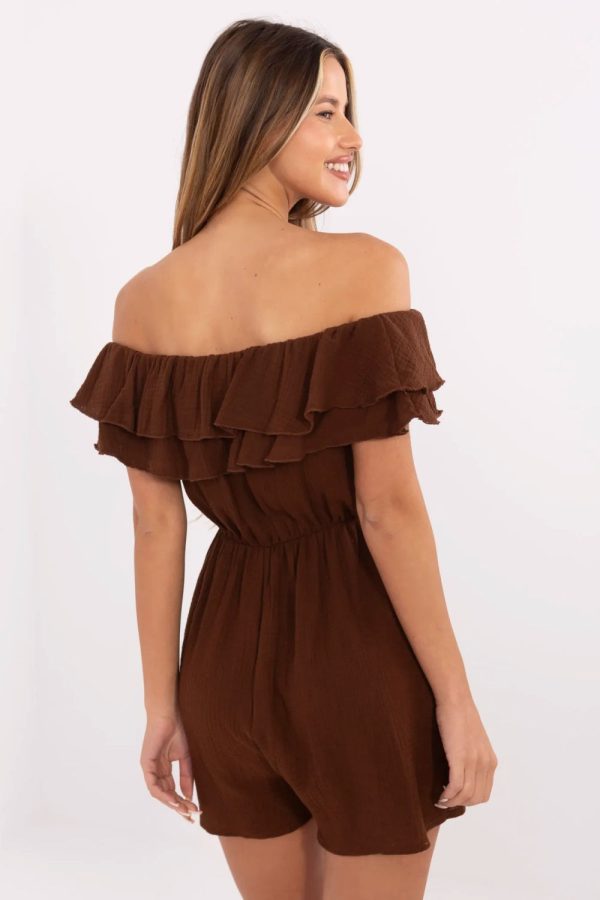 Brown Suit in Playsuits For Women with Cotton