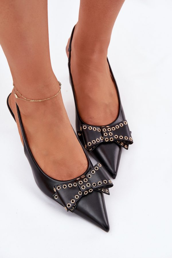 Black Heel Pumps in Court Shoes, Pumps Shoes with Fabric, Footbed and Heel Height