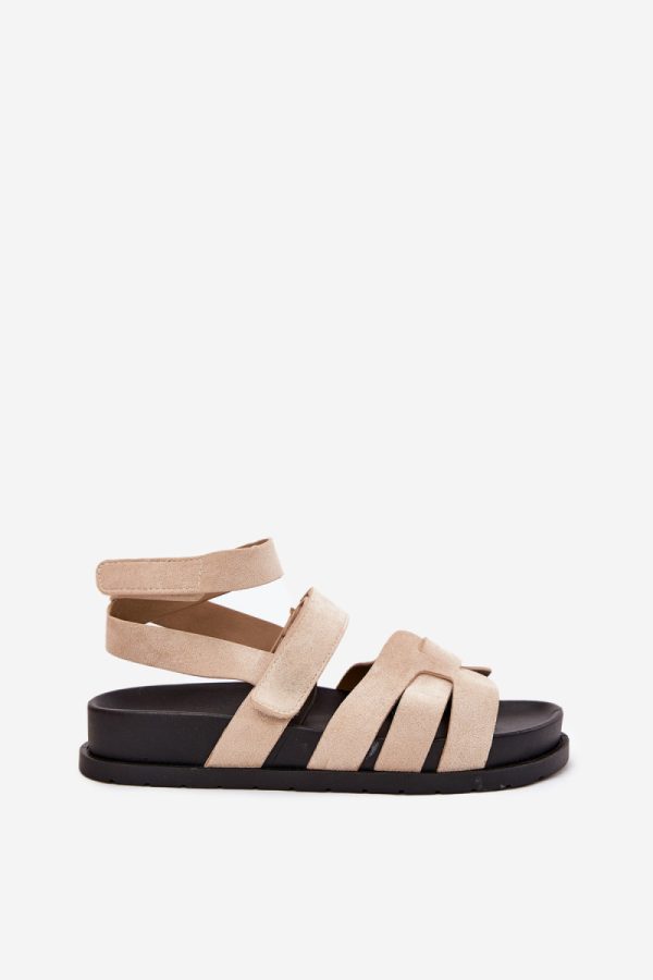 Beige Sandals in Sandals & Flip-Flops For Women with Fabric, Footbed and Platform Height