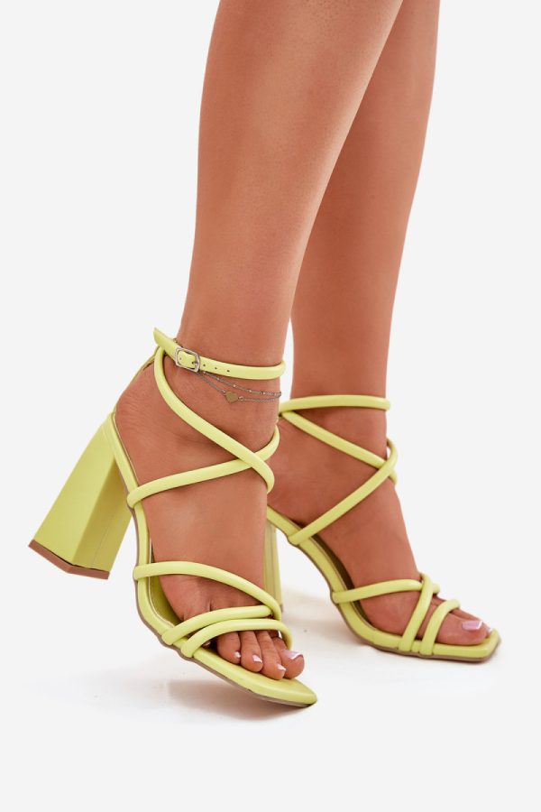 green Heel sandals model 213921 Step in style