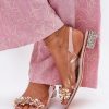 Pink Heel Sandals in Sandals & Flip-Flops For Women with Fabric, Footbed and Heel Height