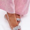 1080700.jpg Grey Heel Sandals in Sandals & Flip-Flops For Women with Fabric, Footbed and Heel Height
