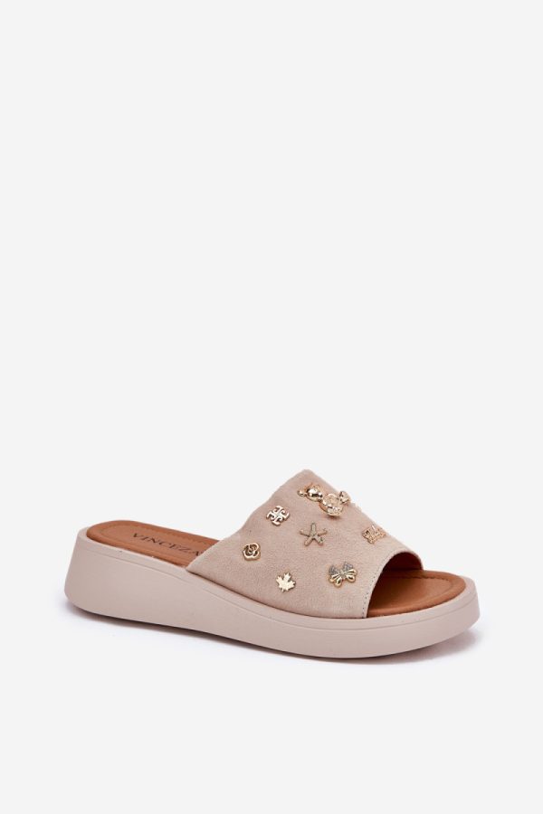 beige Platform sandals model 213952 Step in style
