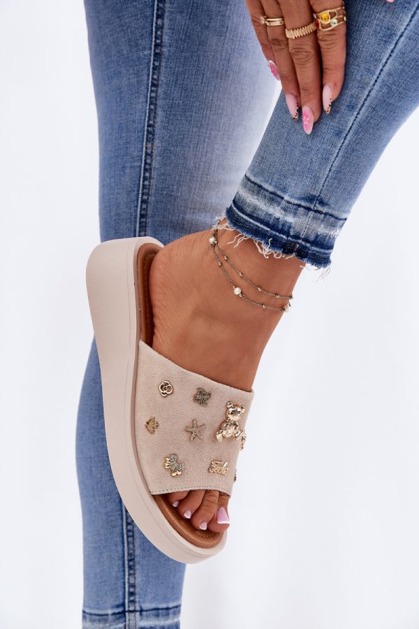 beige Platform sandals model 213952 Step in style