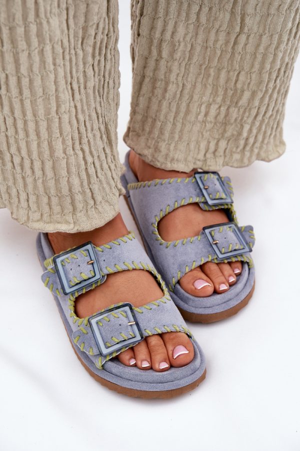 Blue Flip-flops in Sandals & Flip-Flops For Women with Fabric, Footbed and Platform Height