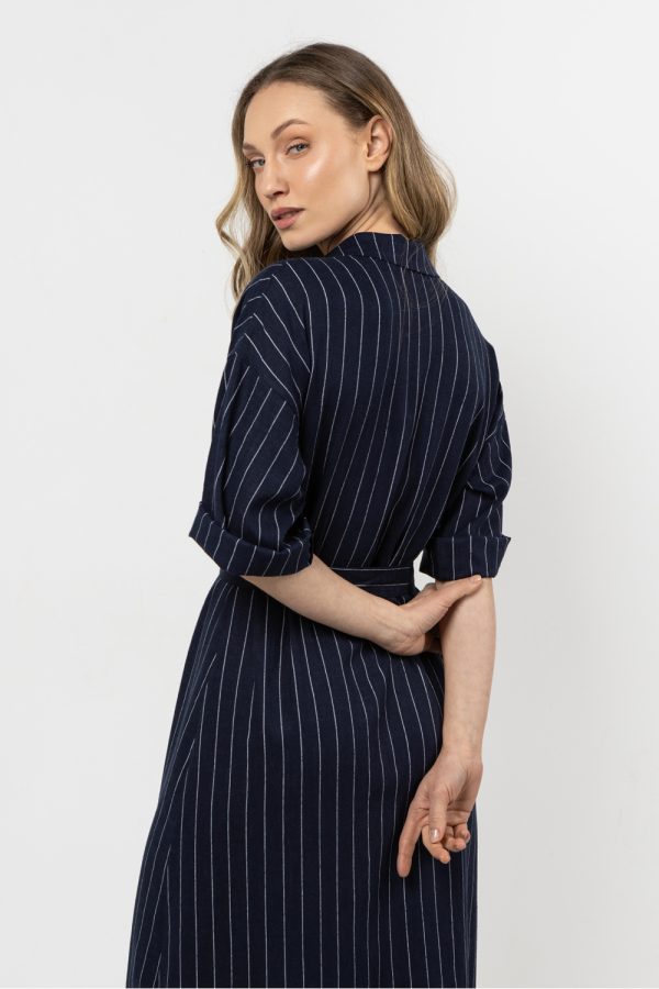 Navy Blue Daydress in Day Dresses with Len and Viscose