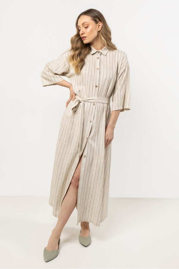 Brown Daydress in Day Dresses with Len and Viscose