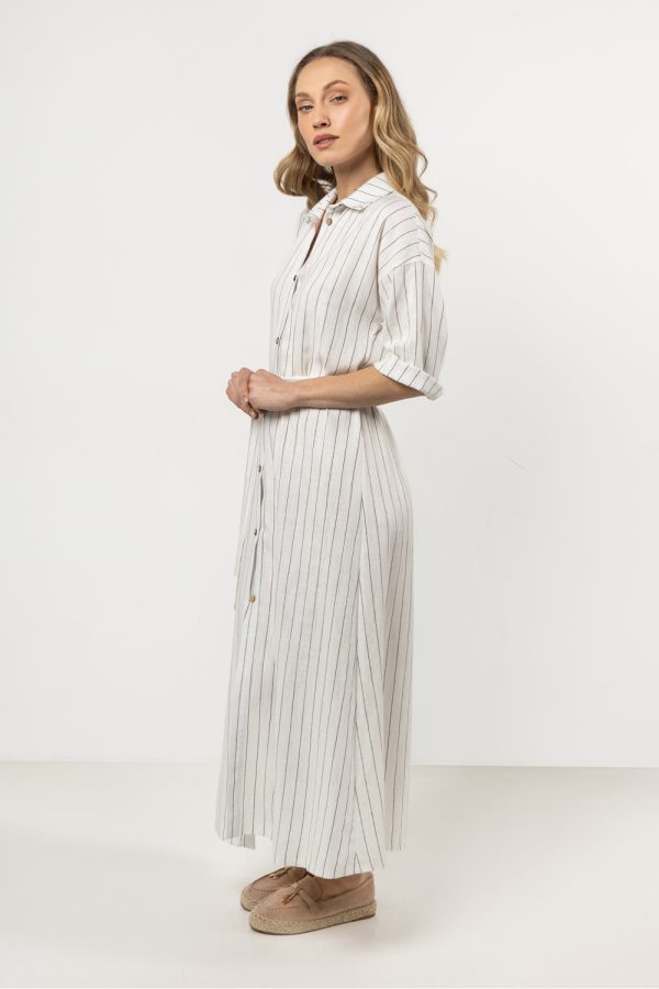 Beige Daydress in Day Dresses with Len and Viscose