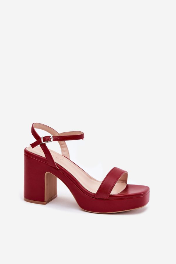 Red Heel Sandals in Sandals & Flip-Flops For Women with Fabric, Footbed and Heel Height