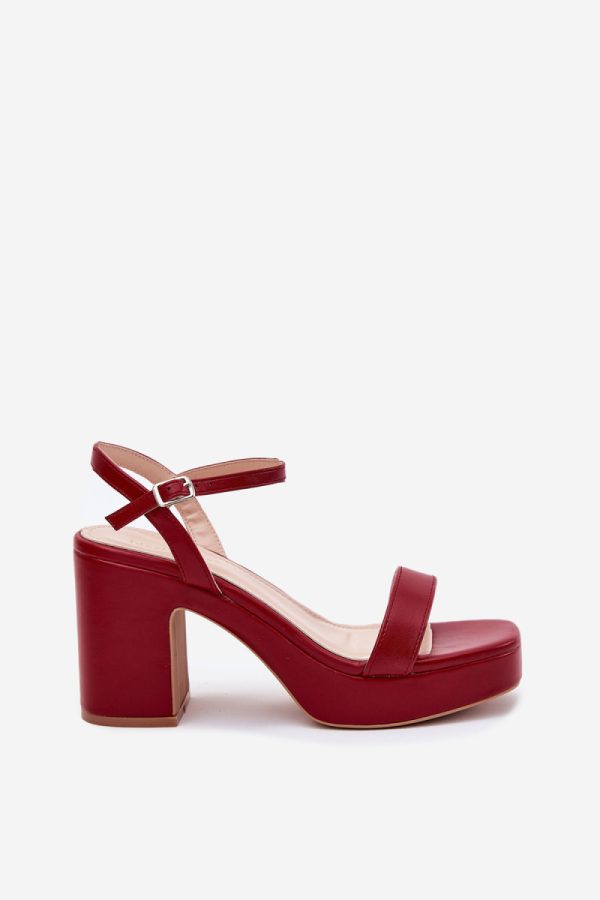 Red Heel Sandals in Sandals & Flip-Flops For Women with Fabric, Footbed and Heel Height